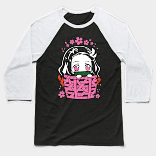 Kawaii Nezuko Chibi: Basket of Cuteness - Demon Slayer Baseball T-Shirt